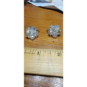 Vintage Coro Aurora Borealis Crystal Clip On Earrings
